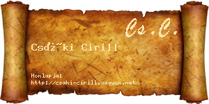 Csáki Cirill névjegykártya